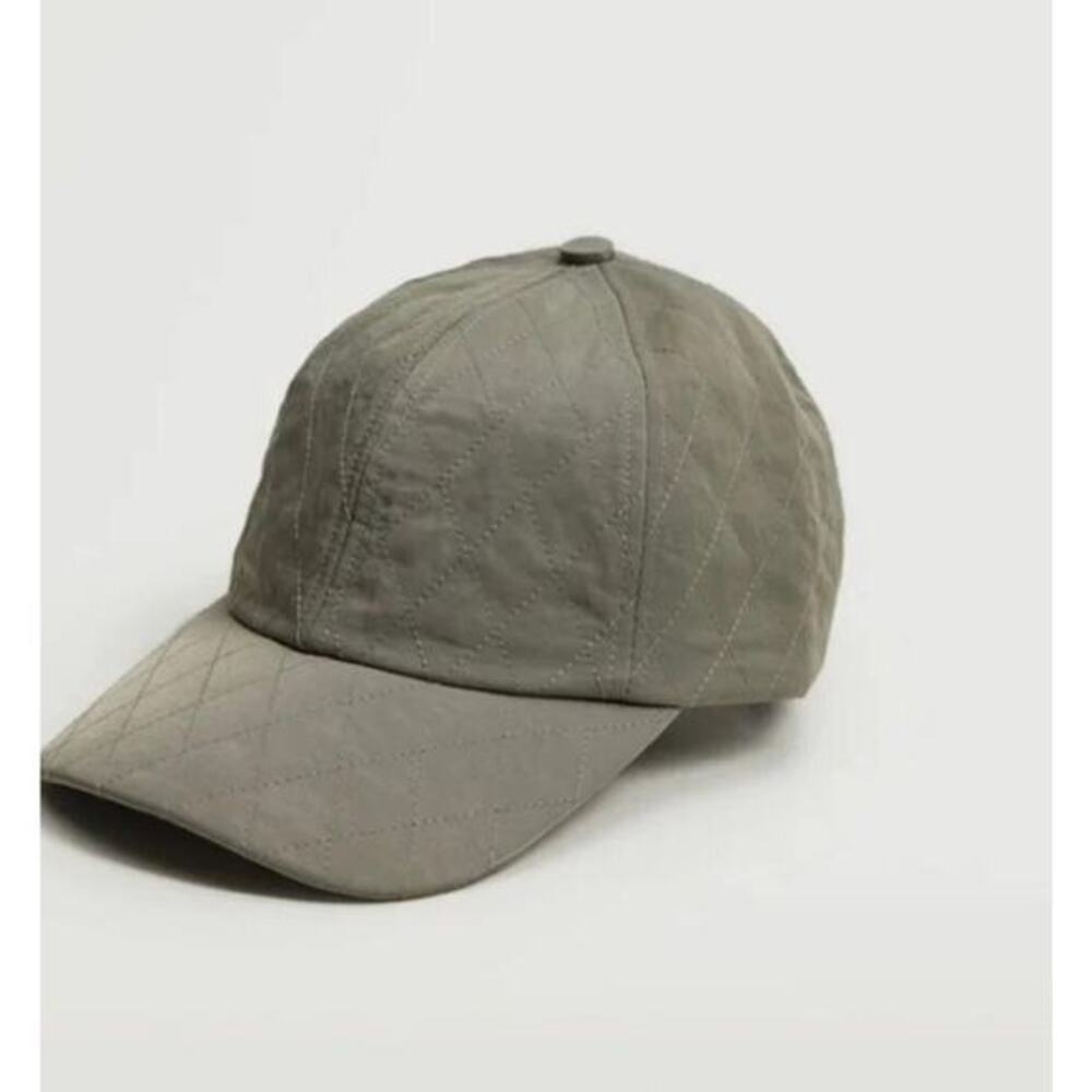 Mango Gray Military Textured Quilted Cotton  Cap